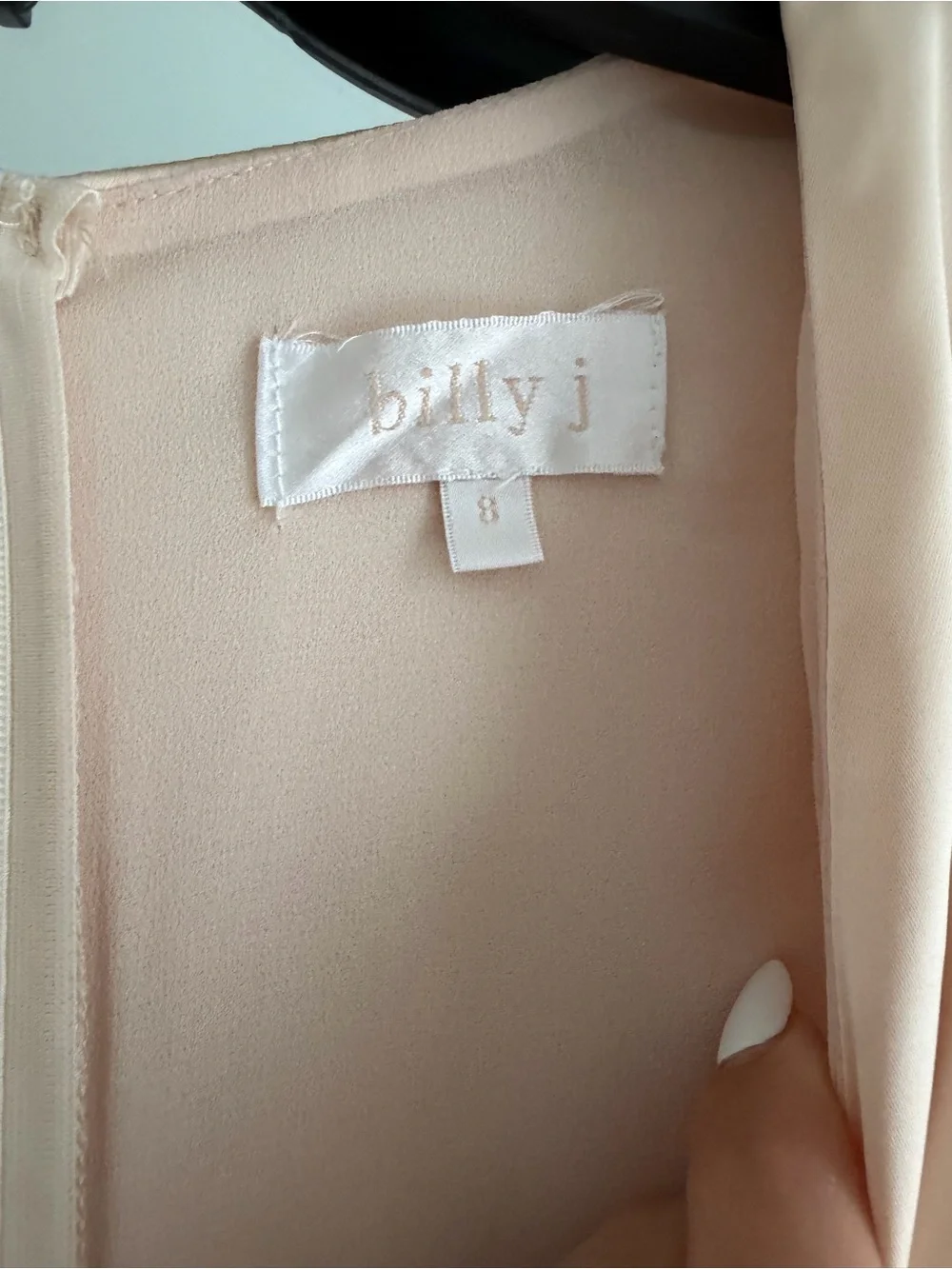 Billy J Elegant Satin Long Sleeve Maxi Dress in Champagne - Picture 2 of 3